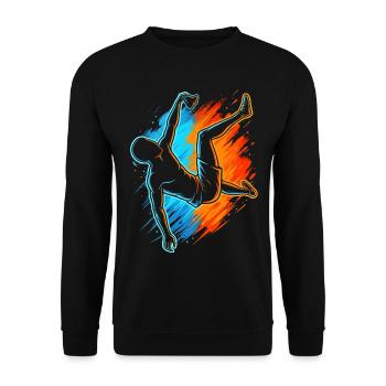 Klettern Berge Kletterer Bouldern Kinder Herren - Unisex Pullover - Schwarz - Vorne - Alina (178cm) & Michal (187cm)