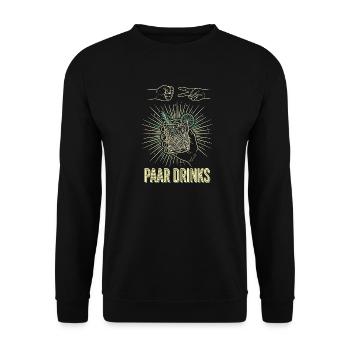 Schere Stein Paar Drinks - Unisex Pullover - Schwarz - Vorne - Alina (178cm) & Michal (187cm)