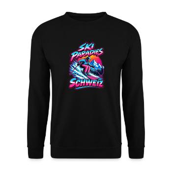 Ski Paradise Schweiz - Unisex Pullover - Schwarz - Vorne - Alina (178cm) & Michal (187cm)