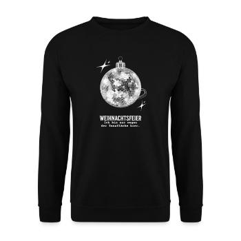Weihnachtsfeier Discokugel Tanzen Discofox Party - Unisex Pullover - Schwarz - Vorne - Alina (178cm) & Michal (187cm)