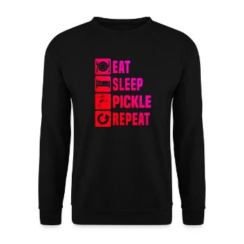 Pickleball Match Geschenk für Pickleballsport Fans - Unisex Pullover - Schwarz - Vorne - Alina (178cm) & Michal (187cm)