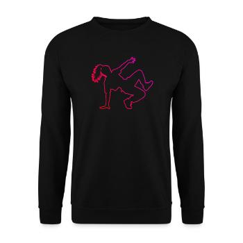 Geschenkidee für die Breakdancerin mit Break Dance - Unisex Pullover - Schwarz - Vorne - Alina (178cm) & Michal (187cm)