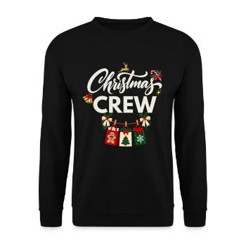 Weihnachts-Crew - Unisex Pullover - Schwarz - Vorne - Alina (178cm) & Michal (187cm)
