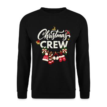 Weihnachts-Crew - Unisex Pullover - Schwarz - Vorne - Alina (178cm) & Michal (187cm)