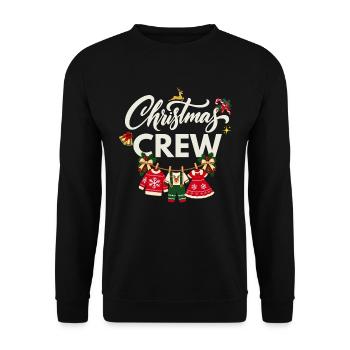 Weihnachts-Crew - Unisex Pullover - Schwarz - Vorne - Alina (178cm) & Michal (187cm)
