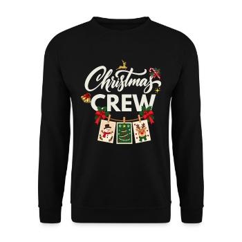 Weihnachts-Crew - Unisex Pullover - Schwarz - Vorne - Alina (178cm) & Michal (187cm)