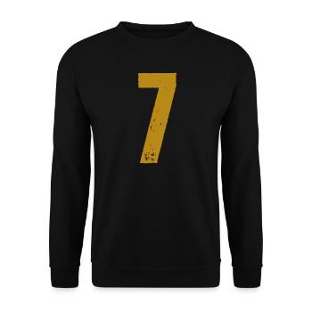 7 - Unisex Pullover - Schwarz - Vorne - Alina (178cm) & Michal (187cm)
