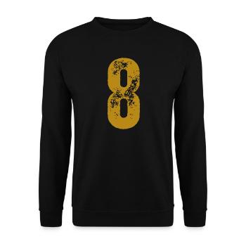 8 - Unisex Pullover - Schwarz - Vorne - Alina (178cm) & Michal (187cm)
