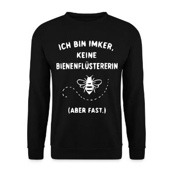 Ich bin Imker, keine Bieneflüsterin - Unisex Pullover - Schwarz - Vorne - Alina (178cm) & Michal (187cm)