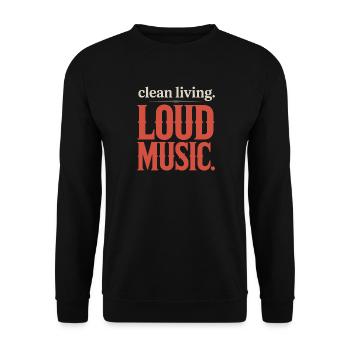 Clean Living Loud Music Straight Edge Nüchtern - Unisex Pullover - Schwarz - Vorne - Alina (178cm) & Michal (187cm)
