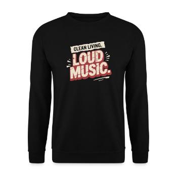 Clean Living Loud Music Straight Edge Nüchtern - Unisex Pullover - Schwarz - Vorne - Alina (178cm) & Michal (187cm)