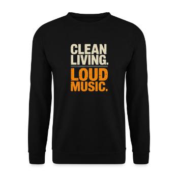 Clean Living Loud Music Straight Edge Nüchtern - Unisex Pullover - Schwarz - Vorne - Alina (178cm) & Michal (187cm)