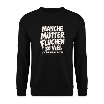 Mutterspruch Retro Typo - Unisex Pullover - Schwarz - Vorne - Alina (178cm) & Michal (187cm)