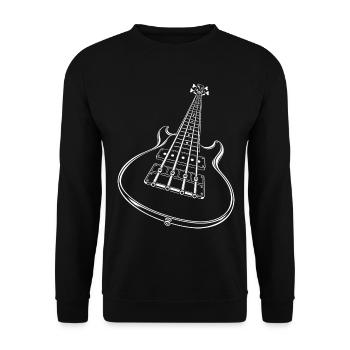 Bassgitarre Vier Saiten - Unisex Pullover - Schwarz - Vorne - Alina (178cm) & Michal (187cm)