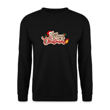 Frohe Weihnachten - Unisex Pullover - Schwarz - Vorne - Alina (178cm) & Michal (187cm)