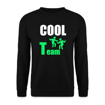 Cooles Team: Neon Green Duo - Unisex Pullover - Schwarz - Vorne - Alina (178cm) & Michal (187cm)