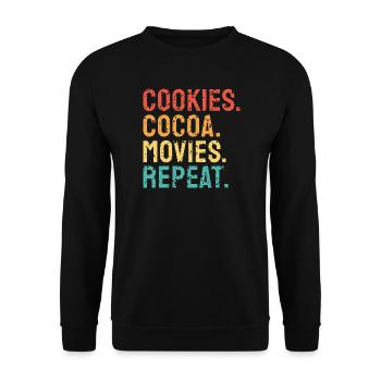 Cookies Cocoa Filme wiederholen Weihnachten - Unisex Pullover - Schwarz - Vorne - Alina (178cm) & Michal (187cm)