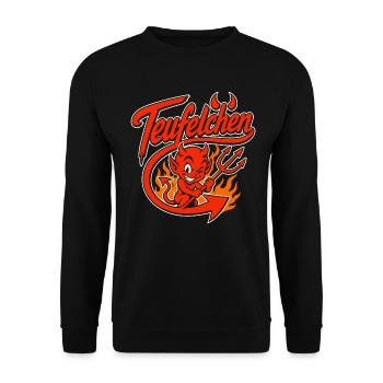 Teufel oder Engel Teufelchen - Unisex Pullover - Schwarz - Vorne - Alina (178cm) & Michal (187cm)