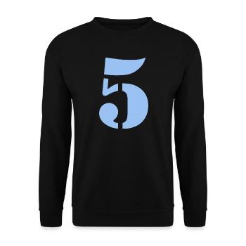 5. JUBILÄUM. 5 JAHRE. 5. JUBILÄUM - Unisex Pullover - Schwarz - Vorne - Alina (178cm) & Michal (187cm)