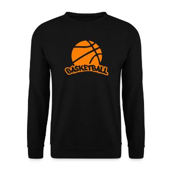 Basketball Logo Orange Druck - Unisex Pullover - Schwarz - Vorne - Alina (178cm) & Michal (187cm)