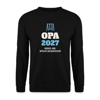 Opa 2027 - Unisex Pullover - Schwarz - Vorne - Alina (178cm) & Michal (187cm)
