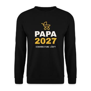 Papa 2027 - Unisex Pullover - Schwarz - Vorne - Alina (178cm) & Michal (187cm)
