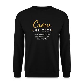 JGA 2027 Crew - Unisex Pullover - Schwarz - Vorne - Alina (178cm) & Michal (187cm)
