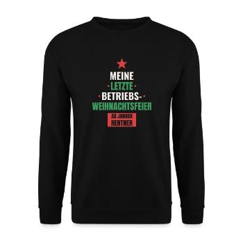 Letzte Weihnachtsfeier - Unisex Pullover - Schwarz - Vorne - Alina (178cm) & Michal (187cm)