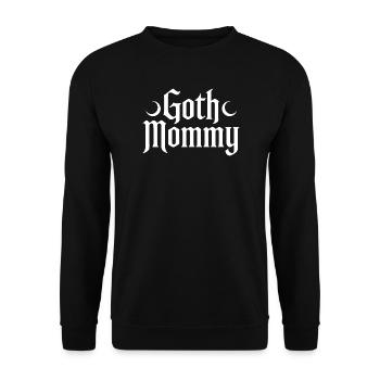 Gotische Mama-Typografie Tee - Unisex Pullover - Schwarz - Vorne - Alina (178cm) & Michal (187cm)