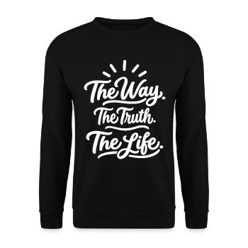 Der Weg Die Wahrheit Das Leben - Unisex Pullover - Schwarz - Vorne - Alina (178cm) & Michal (187cm)