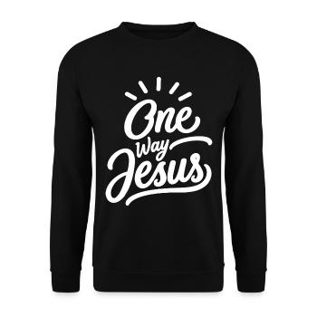 Einweg-Jesus-christlicher Glaube - Unisex Pullover - Schwarz - Vorne - Alina (178cm) & Michal (187cm)