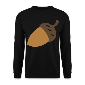 Eichel Pflanze Illustration Geschenkidee - Unisex Pullover - Schwarz - Vorne - Alina (178cm) & Michal (187cm)