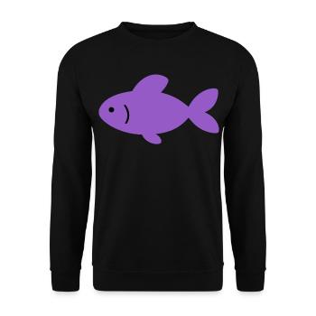 Fisch Geschenkidee Illustration Tierliebhaber - Unisex Pullover - Schwarz - Vorne - Alina (178cm) & Michal (187cm)