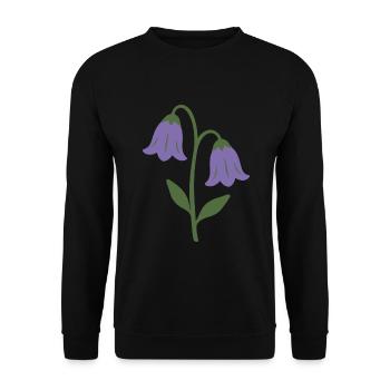 Glockenblume Blumen botanisch Pflanze Geschenkidee - Unisex Pullover - Schwarz - Vorne - Alina (178cm) & Michal (187cm)