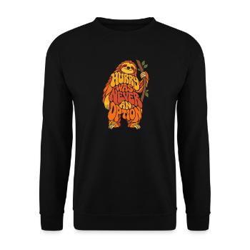 Eile war nie eine Option - Unisex Pullover - Schwarz - Vorne - Alina (178cm) & Michal (187cm)