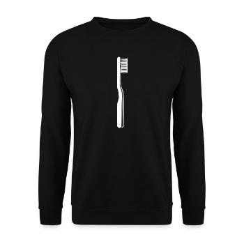 Zahnbürste weiß Zahnarzt Geschenk Zahnärztin  - Unisex Pullover - Schwarz - Vorne - Alina (178cm) & Michal (187cm)