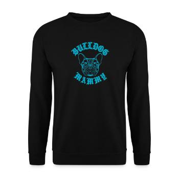 Bulldog Mama Grafik-Tee - Unisex Pullover - Schwarz - Vorne - Alina (178cm) & Michal (187cm)