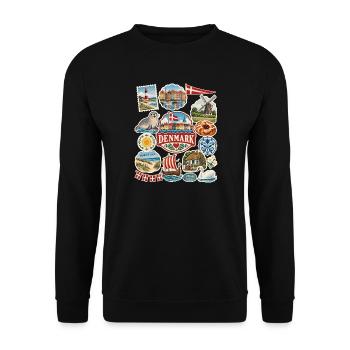 Dänemark Reisesticker - Unisex Pullover - Schwarz - Vorne - Alina (178cm) & Michal (187cm)