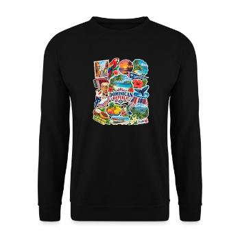 Dominikanische Republik Sticker - Unisex Pullover - Schwarz - Vorne - Alina (178cm) & Michal (187cm)