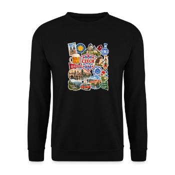 Tschechien Reisesticker - Unisex Pullover - Schwarz - Vorne - Alina (178cm) & Michal (187cm)