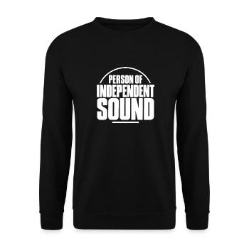 Person of independent Sound Veranstaltungstechnik - Unisex Pullover - Schwarz - Vorne - Alina (178cm) & Michal (187cm)