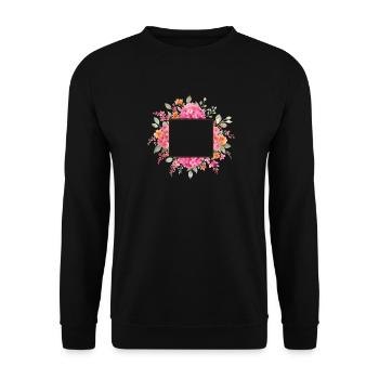 Pink_Orange_Green_3_-_Artboard_1 - Unisex Pullover - Schwarz - Vorne - Alina (178cm) & Michal (187cm)