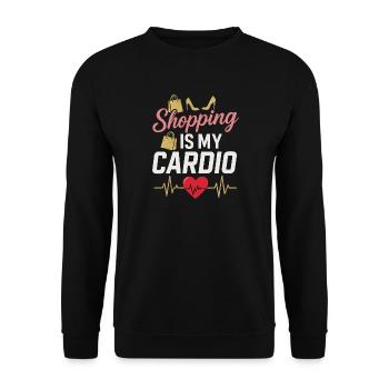 Shopping Is My Cardio - Unisex Pullover - Schwarz - Vorne - Alina (178cm) & Michal (187cm)