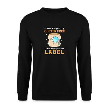 Glutenfrei - Unisex Pullover - Schwarz - Vorne - Alina (178cm) & Michal (187cm)