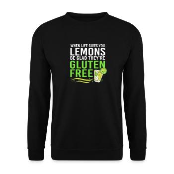Glutenfrei Gluten - Unisex Pullover - Schwarz - Vorne - Alina (178cm) & Michal (187cm)