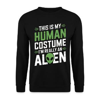 Menschenkostüm, Halloween-alien-thema Fantasievoll - Unisex Pullover - Schwarz - Vorne - Alina (178cm) & Michal (187cm)