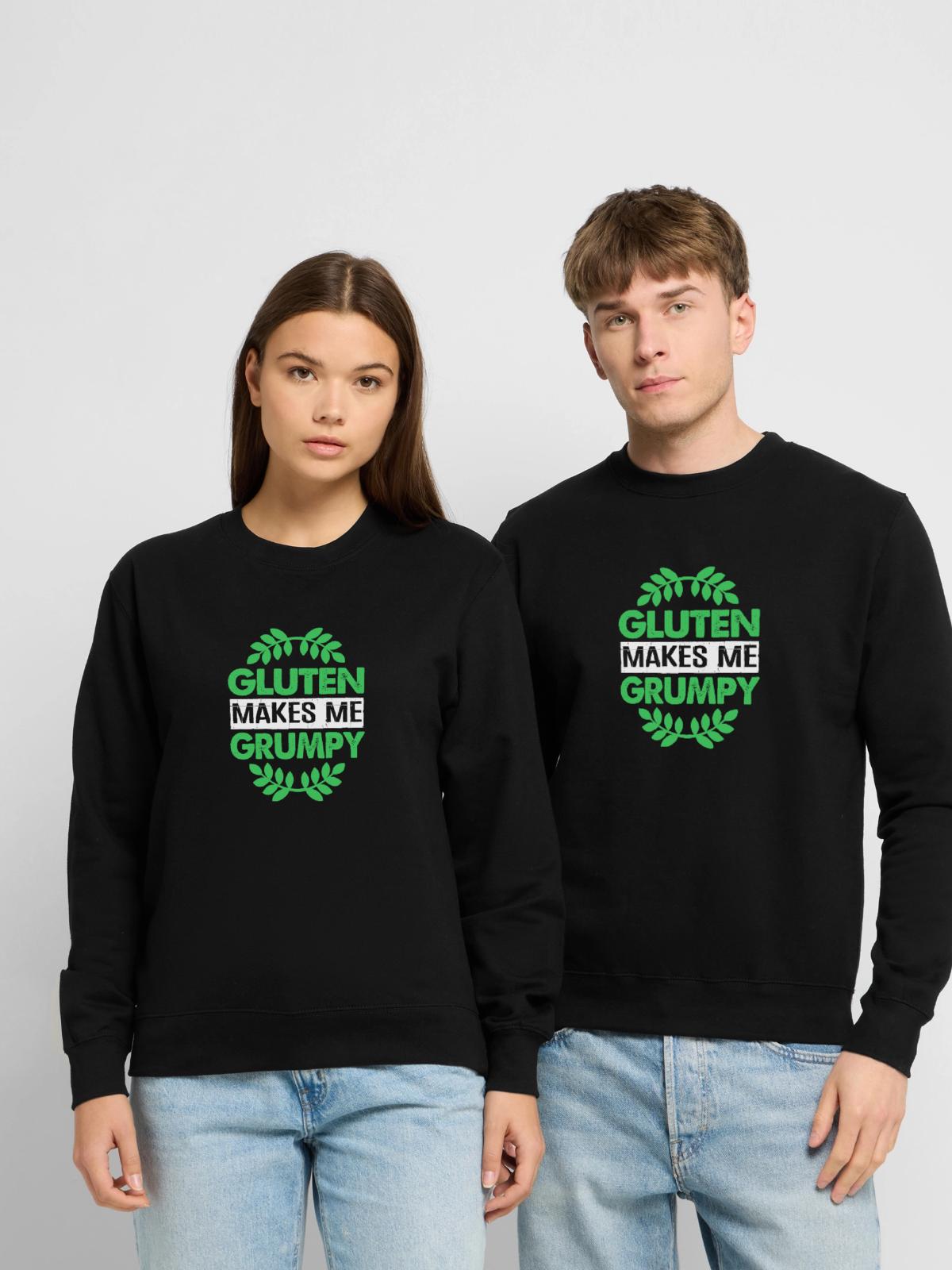 Glutenfrei - Unisex Pullover - Schwarz - Vorne - Alina (178cm) & Michal (187cm)