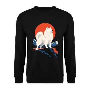 Amerikanischer Eskimohund - Unisex Pullover - Schwarz - Vorne - Alina (178cm) & Michal (187cm)