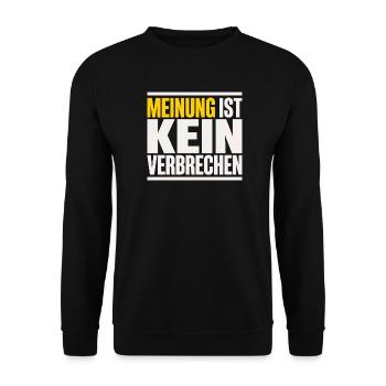 Meinung ist kein Verbrechen Meinungsfreiheit - Unisex Pullover - Schwarz - Vorne - Alina (178cm) & Michal (187cm)