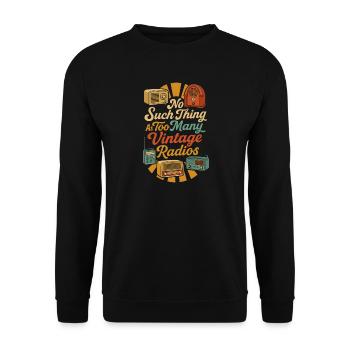 No Such Thing As Too Many Vintage Radios - Unisex Pullover - Schwarz - Vorne - Alina (178cm) & Michal (187cm)